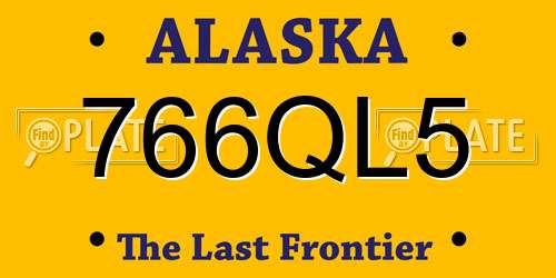 766QL5 Alaska License Plate