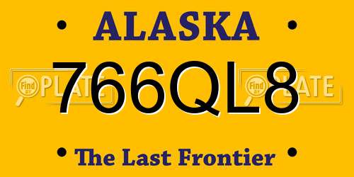 766QL8 Alaska License Plate