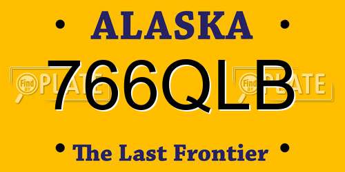 766QLB Alaska License Plate