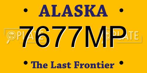7677MP Alaska License Plate