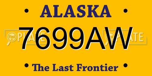 7699AW Alaska License Plate
