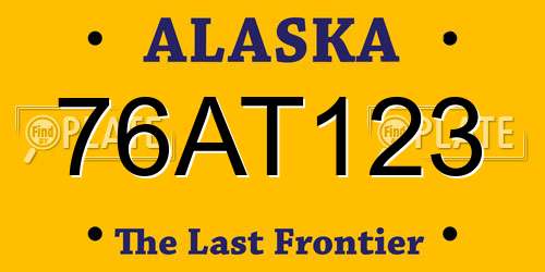 76AT123 Alaska License Plate