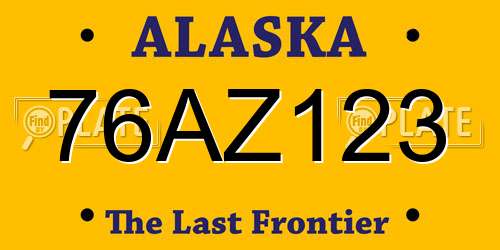 76AZ123 Alaska License Plate