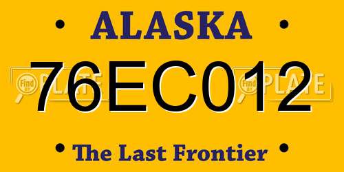 76EC012 Alaska License Plate
