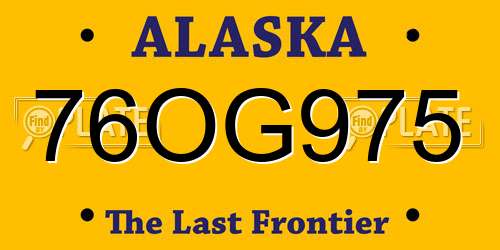 76OG975 Alaska License Plate