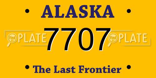 7707 Alaska License Plate