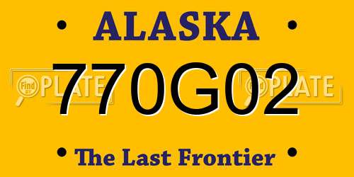 770G02 Alaska License Plate