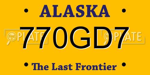 770GD7 Alaska License Plate