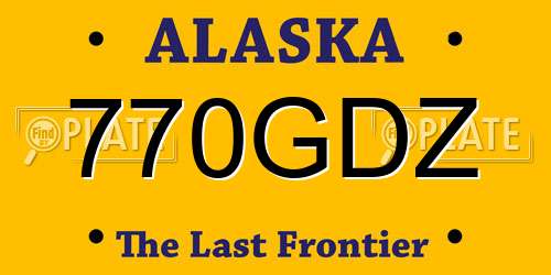 770GDZ Alaska License Plate