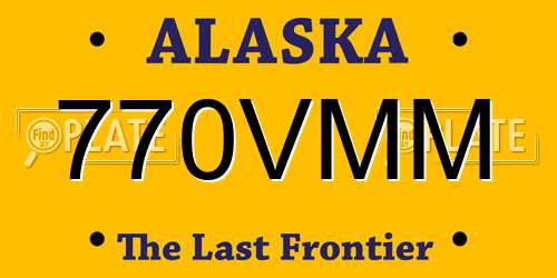 770VMM Alaska License Plate