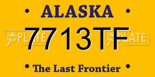 7713TF Alaska License Plate