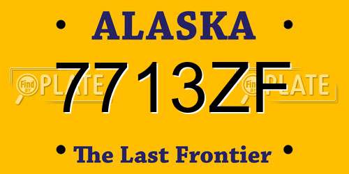 7713ZF Alaska License Plate