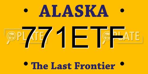 771ETF Alaska License Plate