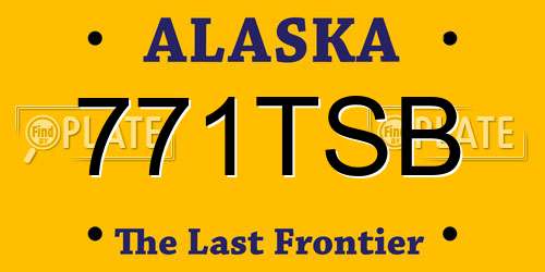771TSB Alaska License Plate