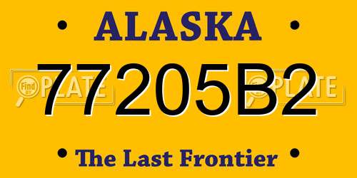 77205B2 Alaska License Plate