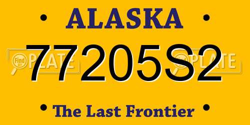 77205S2 Alaska License Plate