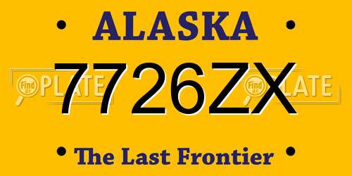 7726ZX Alaska License Plate
