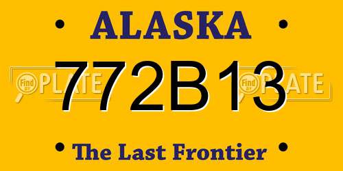 772B13 Alaska License Plate