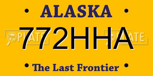 772HHA Alaska License Plate