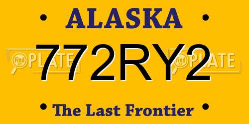 772RY2 Alaska License Plate