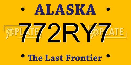 772RY7 Alaska License Plate