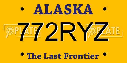 772RYZ Alaska License Plate