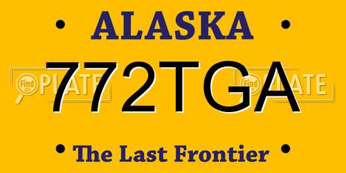 772TGA Alaska License Plate