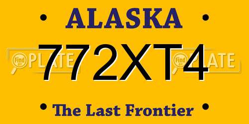 772XT4 Alaska License Plate