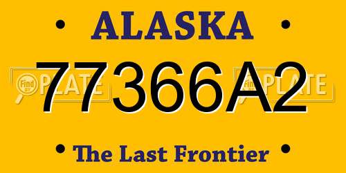 77366A2 Alaska License Plate