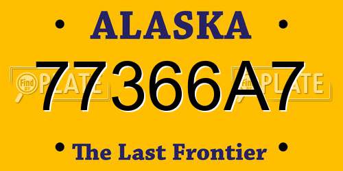 77366A7 Alaska License Plate