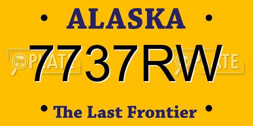 7737RW Alaska License Plate