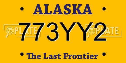 773YY2 Alaska License Plate