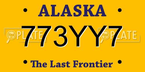 773YY7 Alaska License Plate