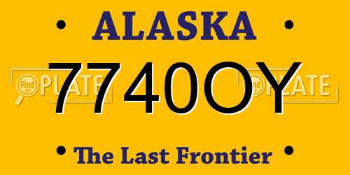 7740OY Alaska License Plate