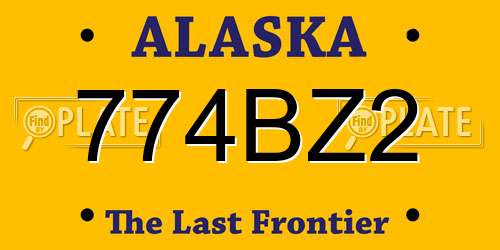 774BZ2 Alaska License Plate