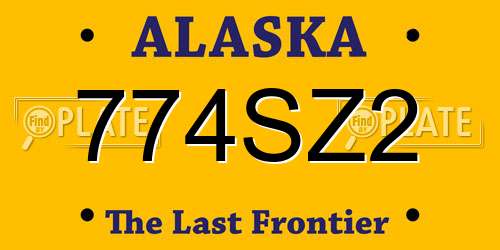 774SZ2 Alaska License Plate