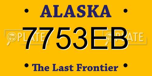 7753EB Alaska License Plate
