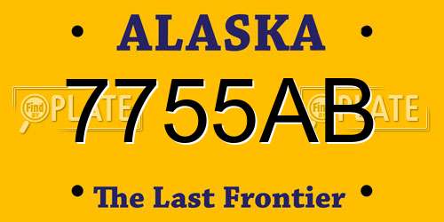7755AB Alaska License Plate