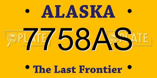 7758AS Alaska License Plate