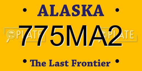 775MA2 Alaska License Plate