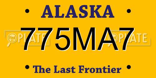 775MA7 Alaska License Plate