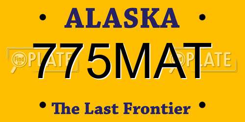 775MAT Alaska License Plate