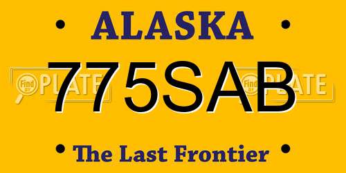 775SAB Alaska License Plate