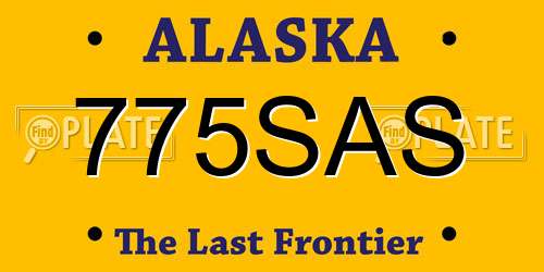 775SAS Alaska License Plate