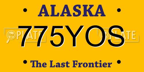 775YOS Alaska License Plate