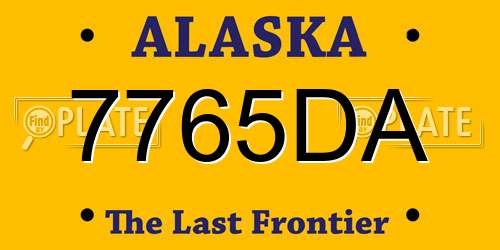 7765DA Alaska License Plate