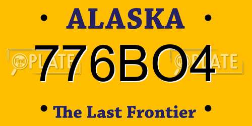 776BO4 Alaska License Plate
