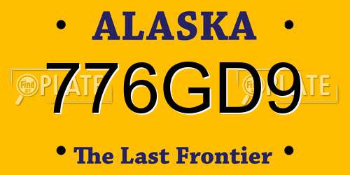 776GD9 Alaska License Plate