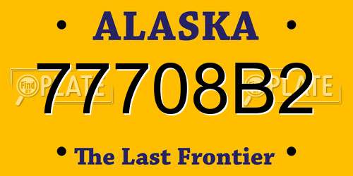 77708B2 Alaska License Plate