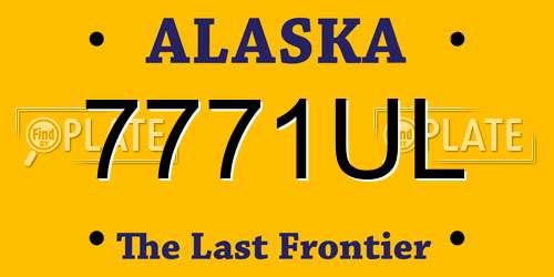 7771UL Alaska License Plate